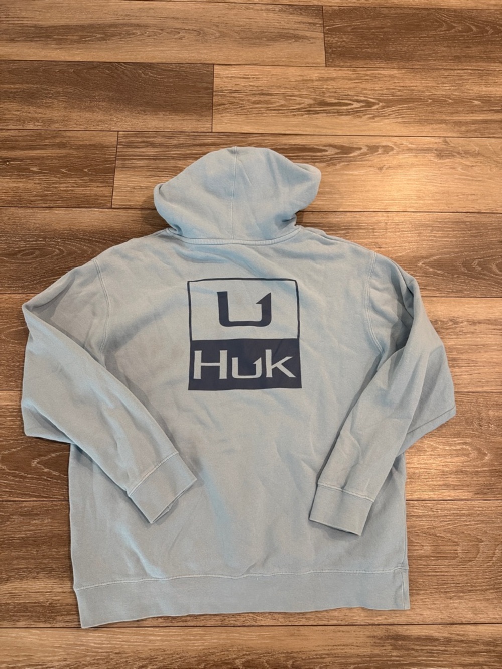 Huk Light Blue Crewneck Sweatshirt with Navy Logo